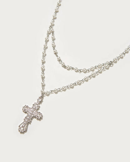 [現貨] en route jewelry - Everette Cross Necklace 珍珠十字架項鍊