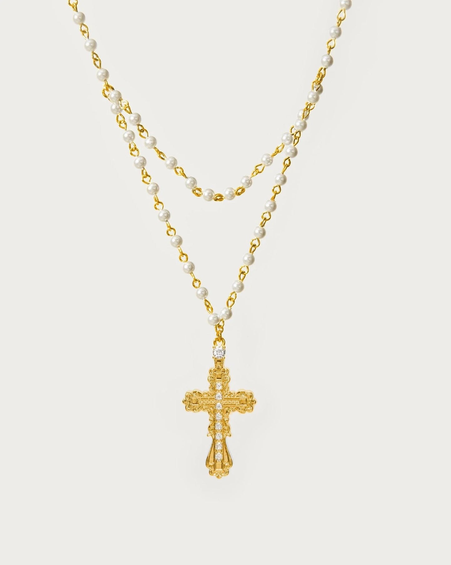 [現貨] en route jewelry - Everette Cross Necklace 珍珠十字架項鍊